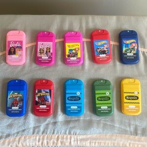 Barbie, Hot Wheels, Spider-Man, Crayola Hand Sanitizer Spray